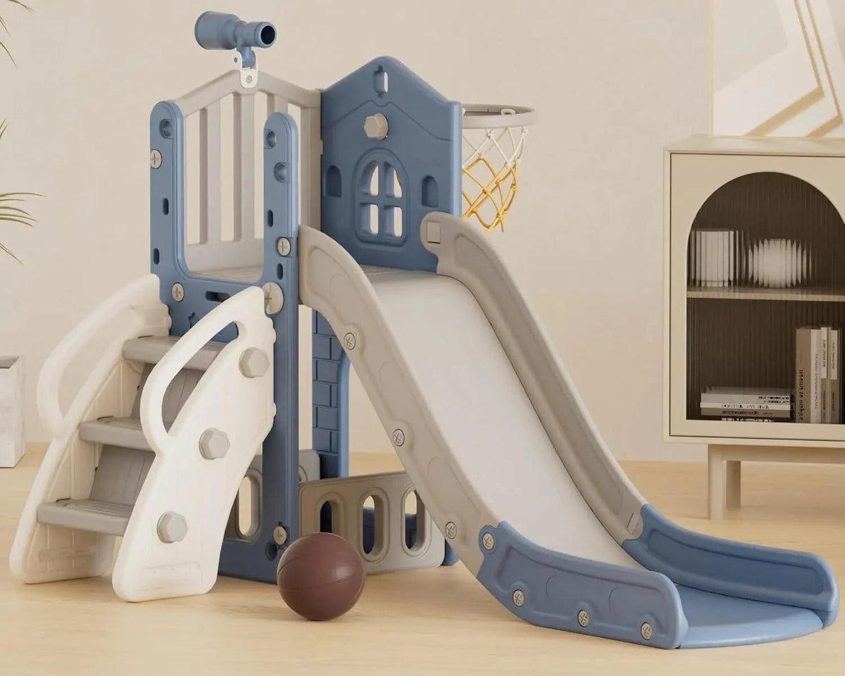 7-in-1 Toddler Slide with Basketball & Mini Golf – Indoor/Outdoor