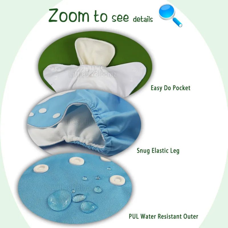 Adjustable Cloth Diaper 0-2yrs - Washable, Eco-Friendly Nappy