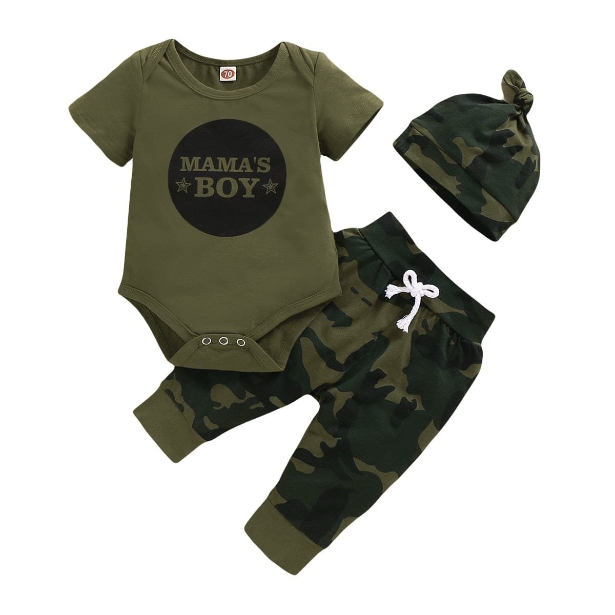 Newborn 3Pc Letter &amp; Camo Set 0-18M