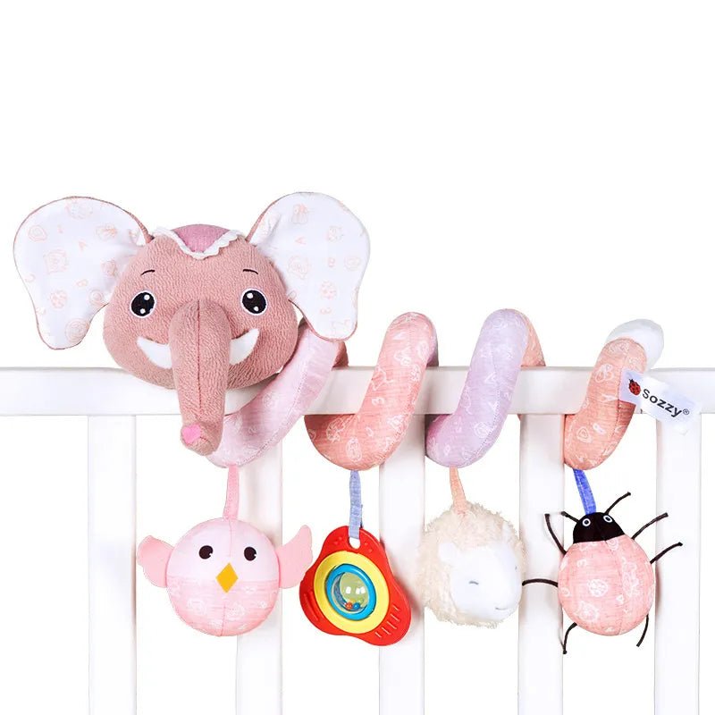 Infant Fox Spiral Car Seat Toy - Plush Stroller Mobile with Music