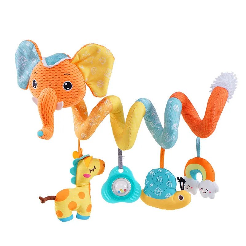 Infant Fox Spiral Car Seat Toy - Plush Stroller Mobile with Music