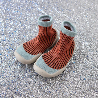 Kids Soft Rubber Sole Shoe Knit Booties Anti-slip