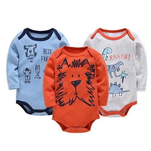 Kavkas 6PC Long Sleeve Bodysuits - 100% Cotton, 0-12M