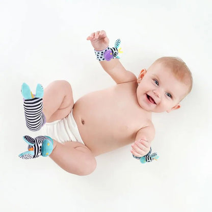4-Piece Baby Rattle & Foot Finder Socks Set (12 Months+)