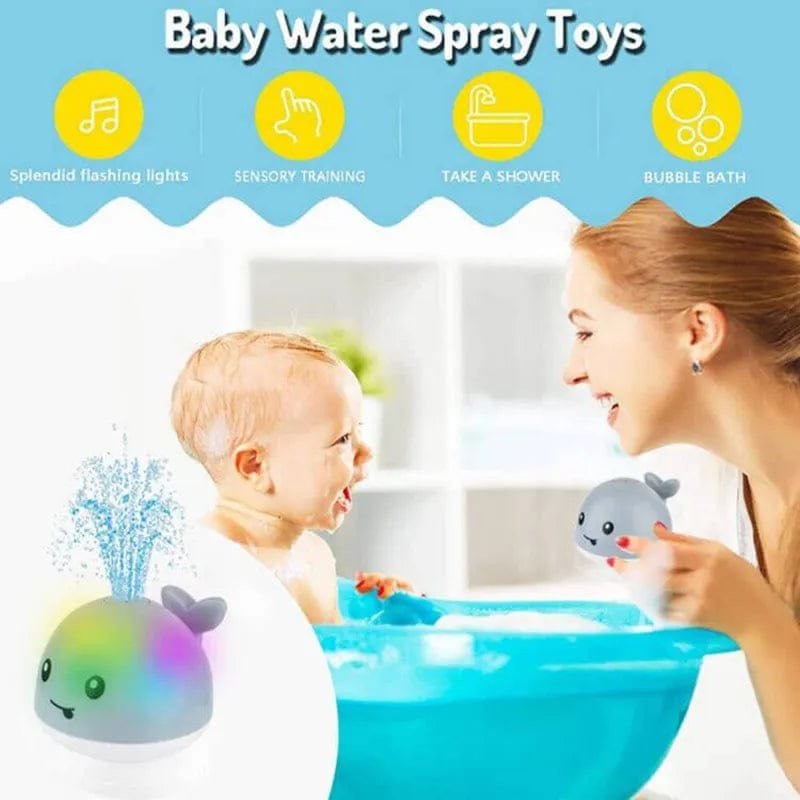 Whale Light-Up Sprinkler Bath Toy for Toddlers & Infants - Fun & Safe
