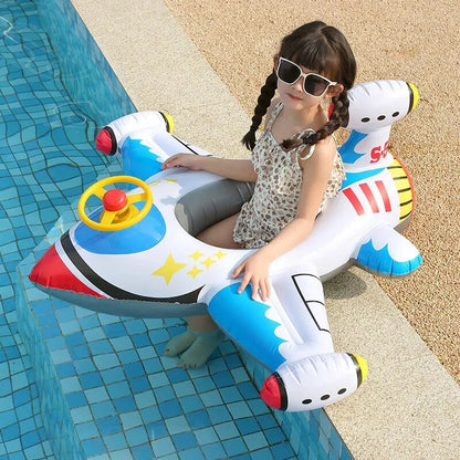 Inflatable Baby Swim Ring with Sun Shade: Toddler Pool Toy for Outdoor Fun