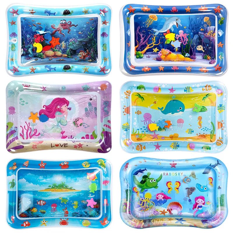 Inflatable Baby Water Play Mat - PVC Tummy Time Pad for Toddlers
