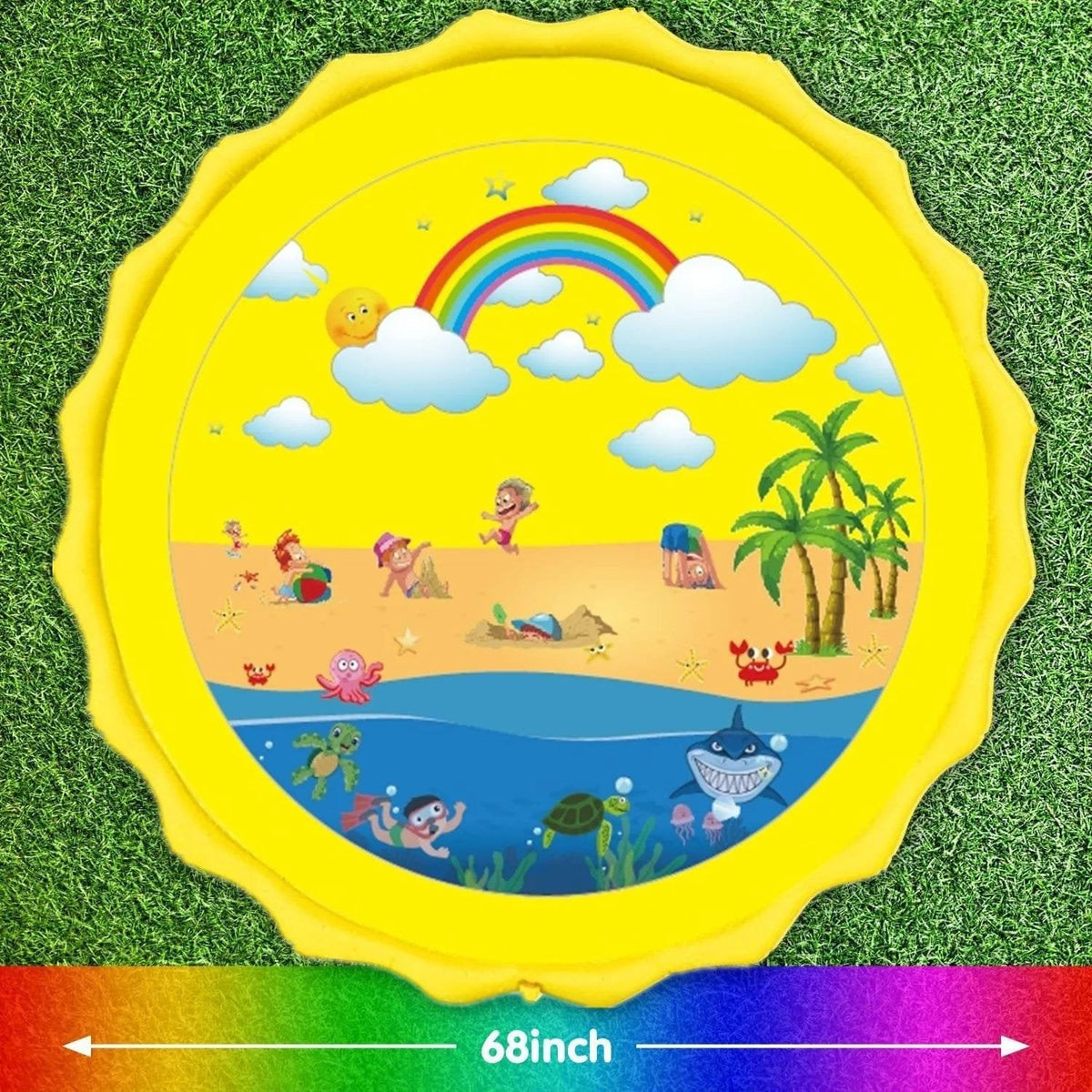 Summer Beach Inflatable Water Spray Pad for Kids