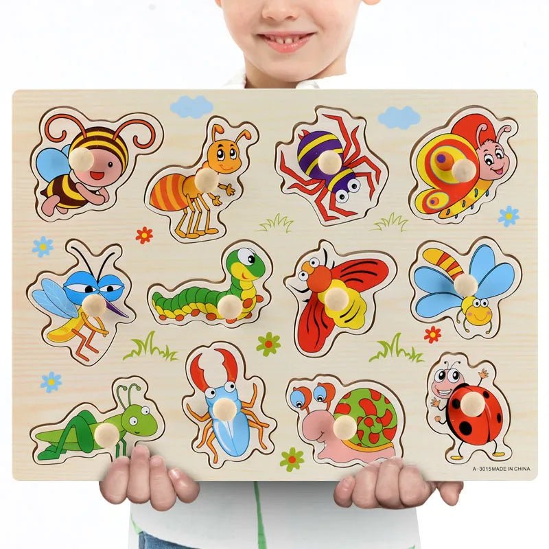Montessori Wooden Puzzle Boards - 3D Jigsaw for Kids