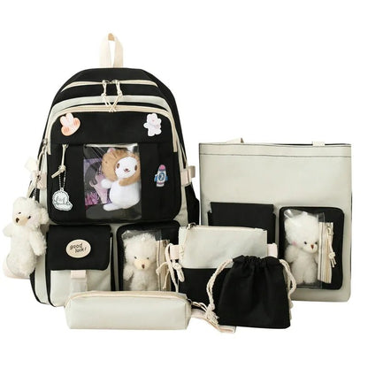 5Pc Harajuku Kawaii School & Laptop Bag Set for Teen Girls