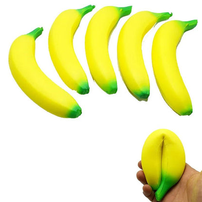 Jumbo Squishy Banana Toy - Slow Rising, Stress Relief Squeeze Prop
