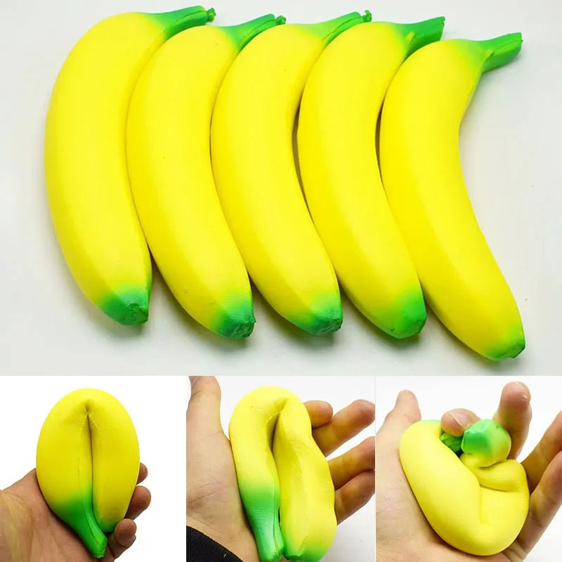 Jumbo Squishy Banana Toy - Slow Rising, Stress Relief Squeeze Prop