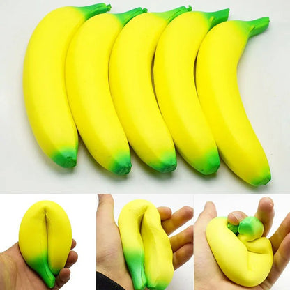 Jumbo Squishy Banana Toy - Slow Rising, Stress Relief Squeeze Prop
