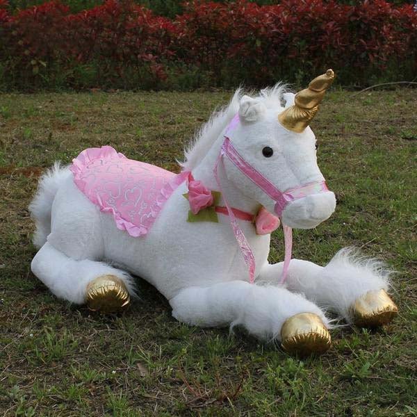 85cm Jumbo White Unicorn Plush Giant Stuffed Animal Horse Toy