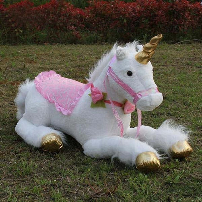 85cm Jumbo White Unicorn Plush Giant Stuffed Animal Horse Toy