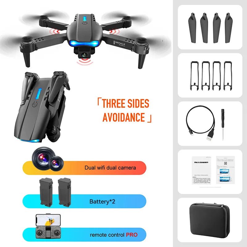 K3/E99 Foldable Dual-Camera FPV Drone with 6-Axis Gyro