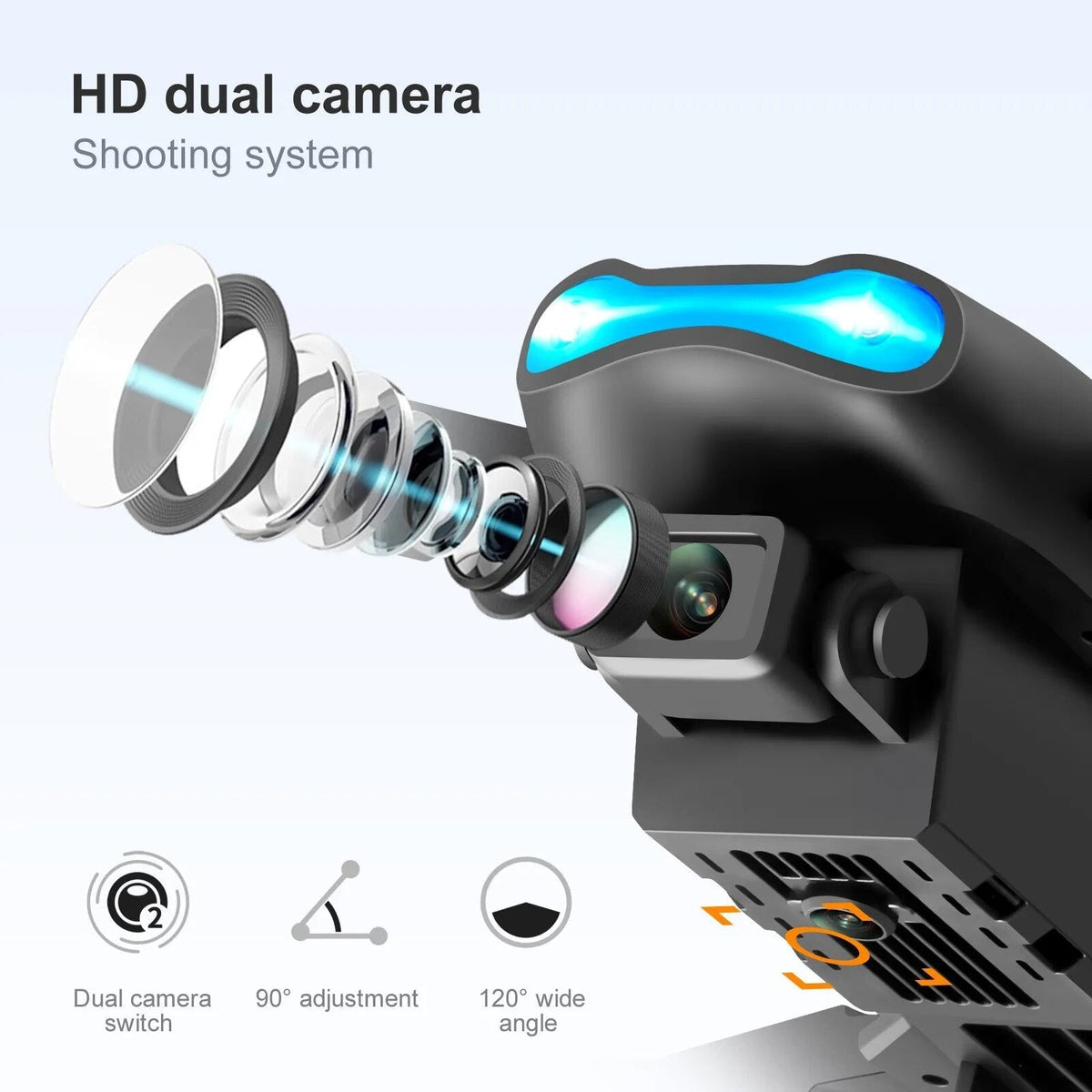 K3/E99 Foldable Dual-Camera FPV Drone with 6-Axis Gyro