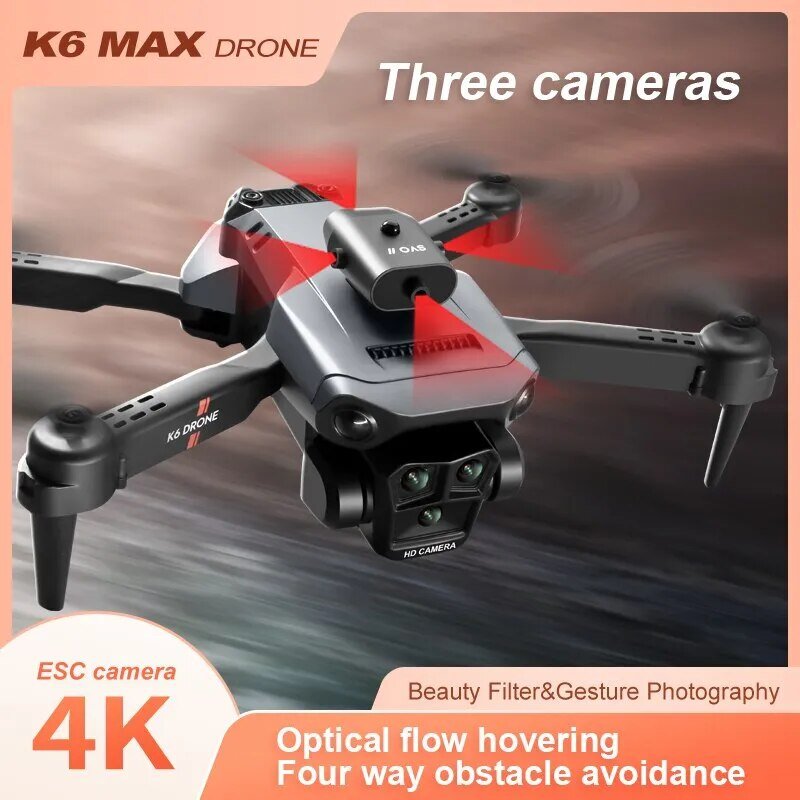 K6 MAX Triple-Camera Drone - 4K HD, Obstacle Avoidance, Foldable Quadcopter