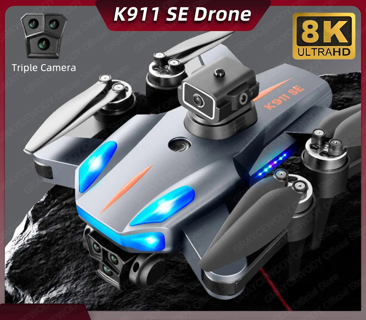 K911 SE GPS Drone - 8K Cam, Obstacle Avoidance, 5G, Quadcopter Gifts
