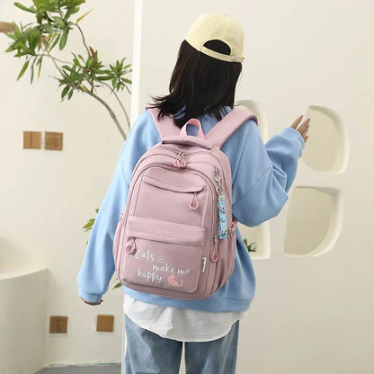 Kawaii Waterproof School Backpack for Girls: Large, Stylish Bookbag