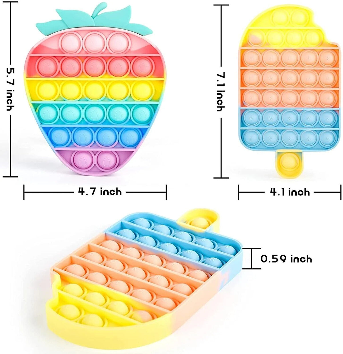 Kawaii Animal Fidget Toys for Kids - Stress Relief Bubble Toy