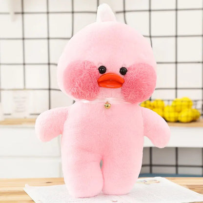 28cm Cafe Duck Plush Toy with Bells, Soft Animal Pillow