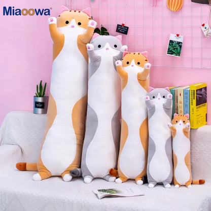 50/70cm Long Cat Plush Toy - Soft Nap Pillow & Home Decor