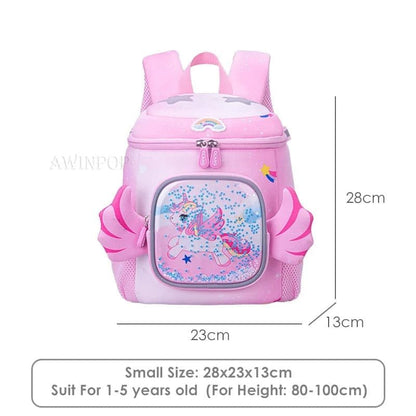 Pink Unicorn Backpack for Kids: Kawaii Kindergarten Schoolbag