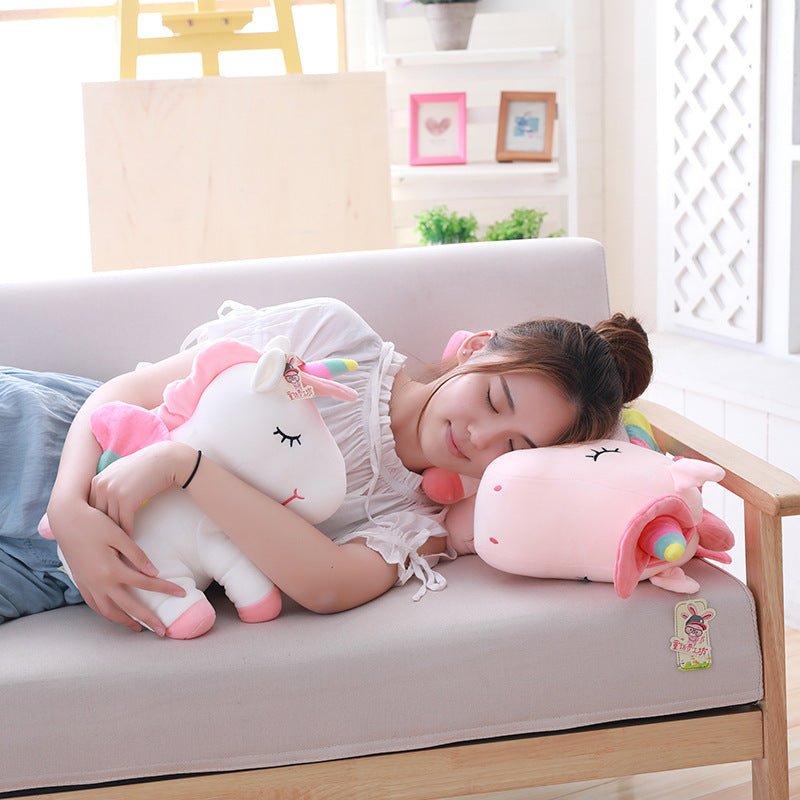 25cm 40cm 55cm lovely unicorn plush toy pink fly horse with rainbow wings