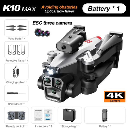 KBDFA K10 Max Drone - 4K Aerial Photography, 8K Cam, Obstacle Avoidance - Quadcopter Gifts