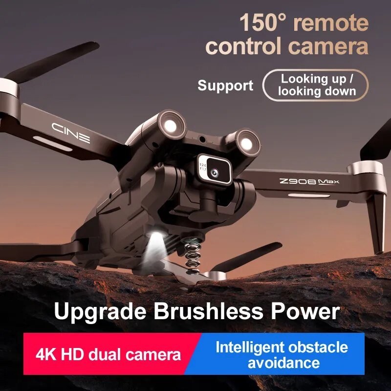 KBDFA MINI Z908Pro Max Drone - 4K Cam, Obstacle Avoidance, FPV RC Quadcopter Toy