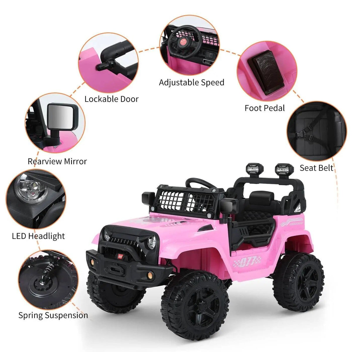 12V Electric Off-Road Car for Kids - Ride-On with Music