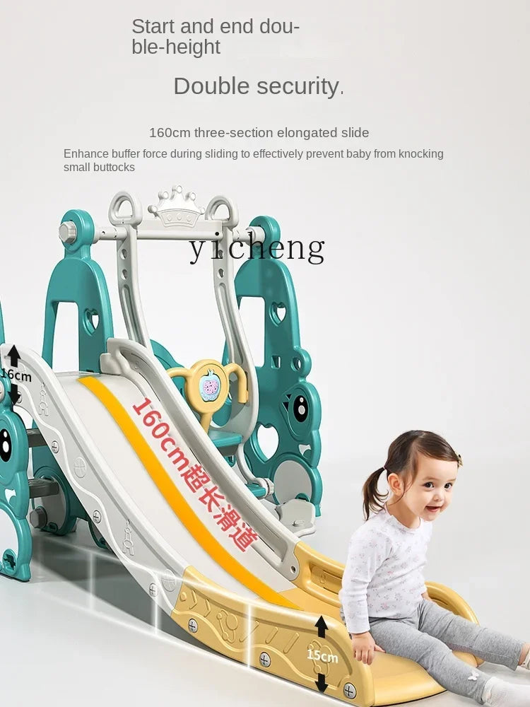 TQH 3-in-1 Indoor Slide & Swing for Toddlers