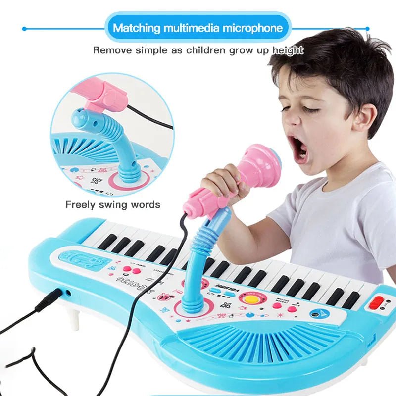 37-Key Kids' Electronic Keyboard Piano with Microphone