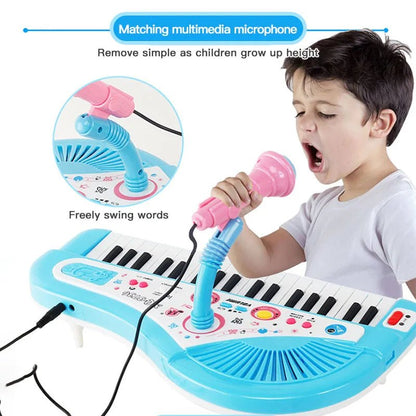 37-Key Kids' Electronic Keyboard Piano with Microphone