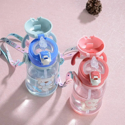 600ml Kids Antler Sippy Cup - Cartoon Design, Leakproof with Straw
