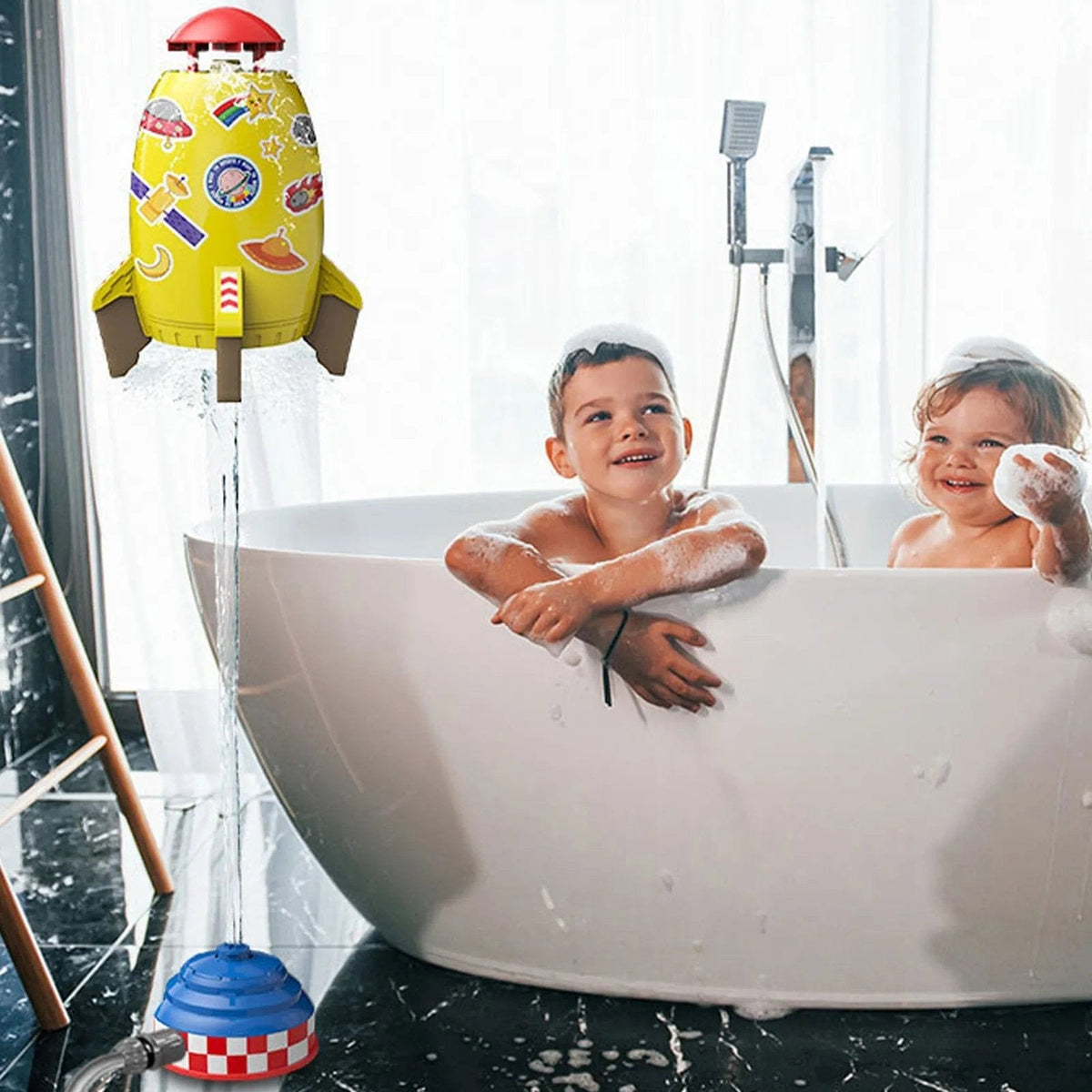 Outdoor Rocket Water Pressure Sprinkler Toy for Kids
