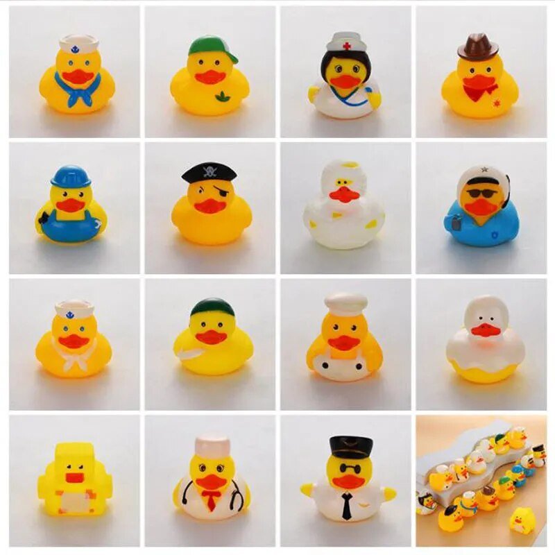 5-100Pcs Rubber Ducks Set - Squeaky Bath Toys for Kids