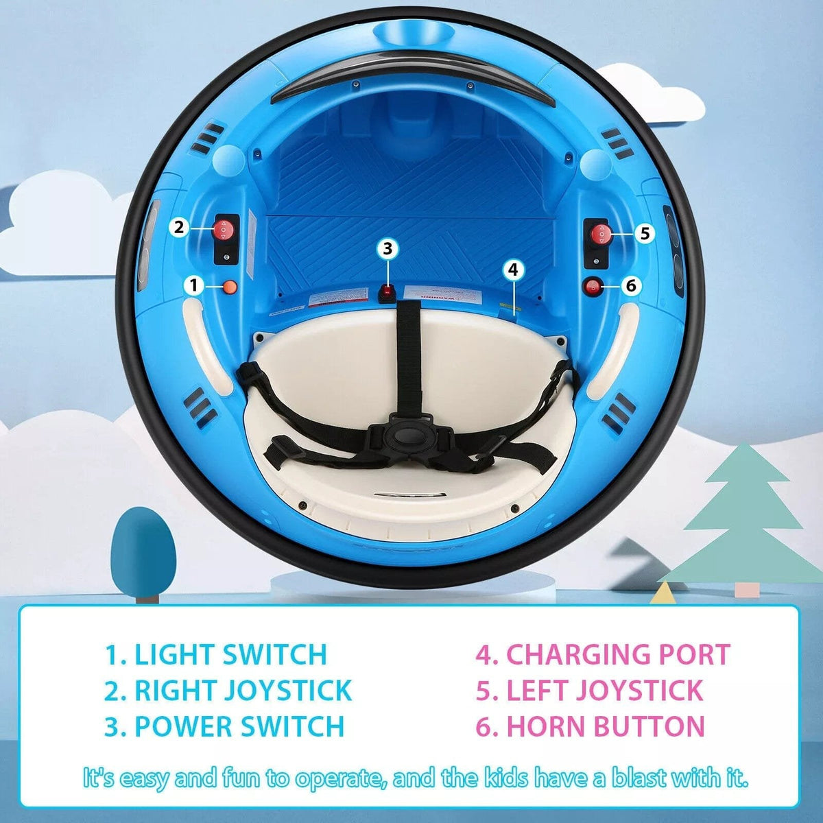 Kids Ride-On Bumper Car with 360° Spin
