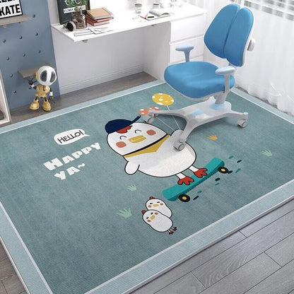 Cartoon Spaceman Rug - Non-Slip, Fashionable Mat for Kids' Rooms