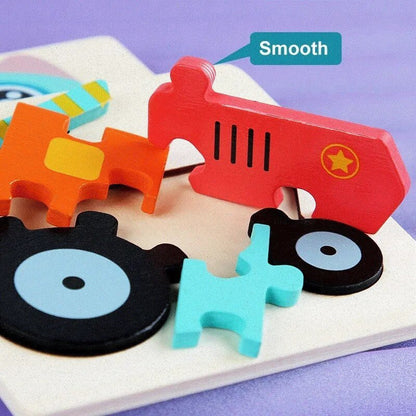 Colorful Animal Wooden Puzzle - Kids' Educational Jigsaw Toy
