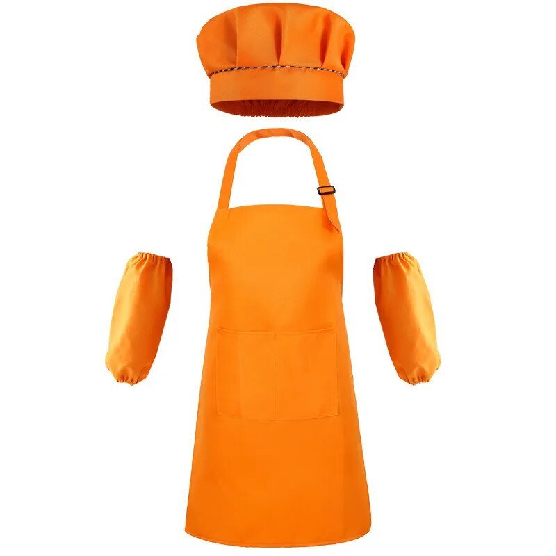 4pcs Kids' Apron Set - Front Pocket, Craft & Cooking Aprons