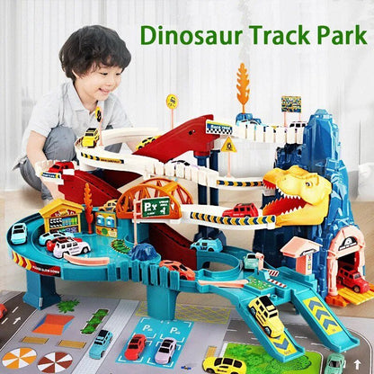 Dinosaur Mountain Adventure Track Car Toy for Kids