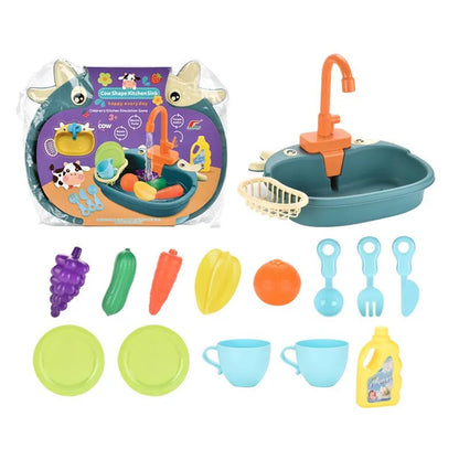 Electric Dishwasher Kids Kitchen Toy - Pretend Play Set