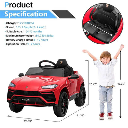 Kids' Electric Car with Remote - 4-Wheel LED & Music Ride-On