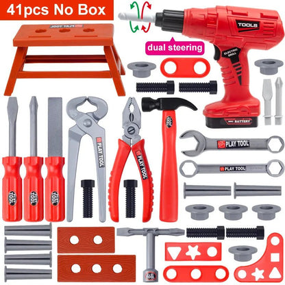 Kids Electric Toy Drill Tool Set: Pretend Construction Play