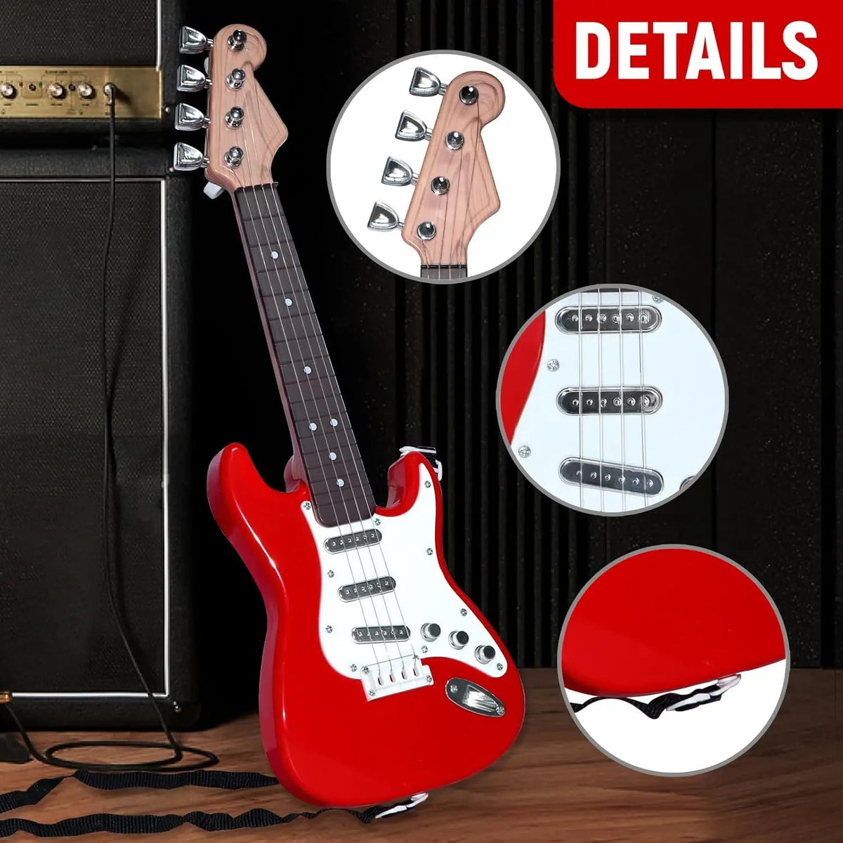 Kids 4-String Electric Guitar Toy – Portable Music Maker