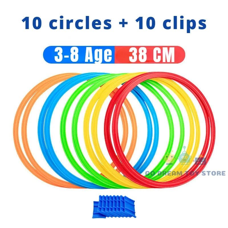 Outdoor Kids Training Ring Set - Fun Sport Toys for Boys and Girls (10 Hoops)