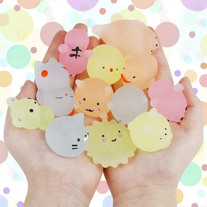 Glow-in-the-Dark Kawaii Animal Mochi Squishies