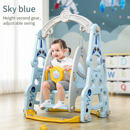 4-in-1 Indoor Playhouse Slide & Swing Set (PE) – YBC-TKR-007